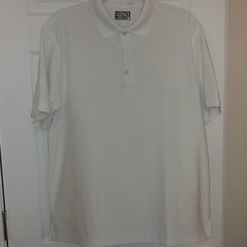 White golf shirt